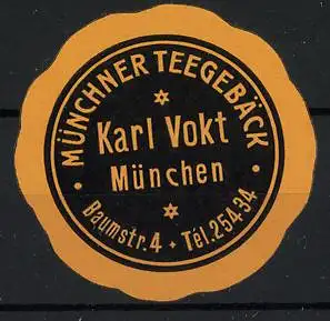 Reklamemarke München, Münchner Teegebäck Karl Vokt, Sternen-Symbol