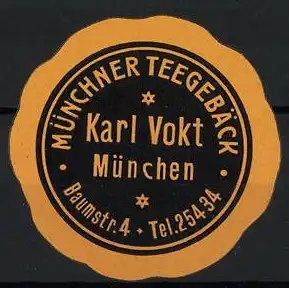 Reklamemarke München, Karl Vokt Münchner Teegeback, Sternenmotiv