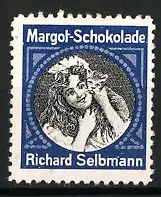 Reklamemarke Margot-Schokolade, Richard Selbmann, Mädchen mit Katze