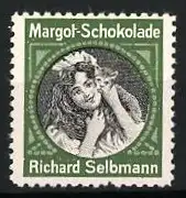 Reklamemarke Margot-Schokolade, Richard Selbmann, Frau mit Katze