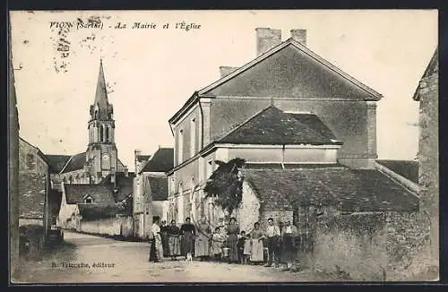 AK Vion, La Mairie et l`Église