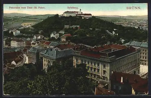 AK Brünn, Panorama vom Dom mit Spielberg