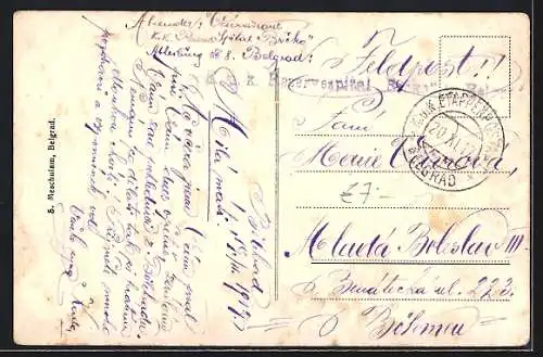 AK Belgrad, König Milanstrasse mit Strassenbahn