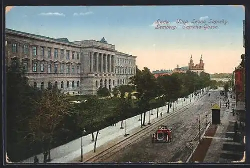 AK Lemberg, Sapieha-Gasse aus der Vogelschau