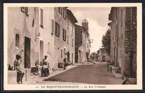 AK La Roquette-sur-Siagne, la Rue Principale