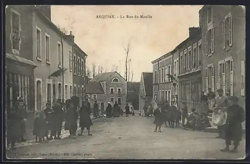 AK Arquian, La Rue du Moulin