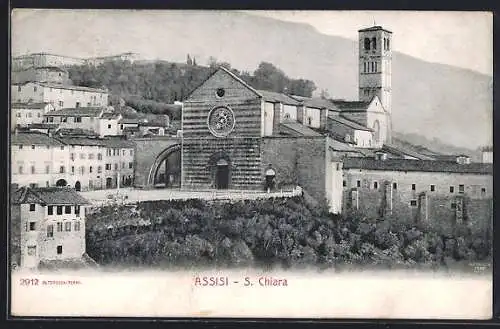 AK Assisi, Blick auf die Kirche S. Chiara