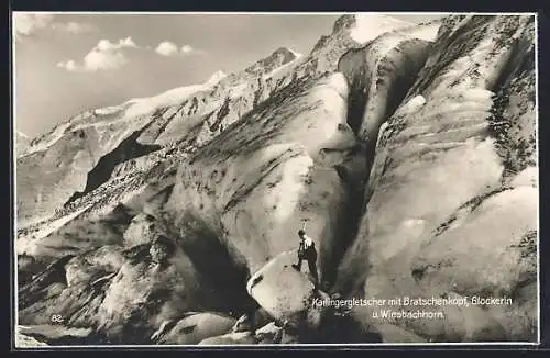 AK Karlingergletscher mit Bratschenkopf, Glocknerin und Wiesbachhorn