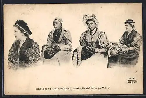 AK Velay, Les 4 principaux Costumes des Dentellières