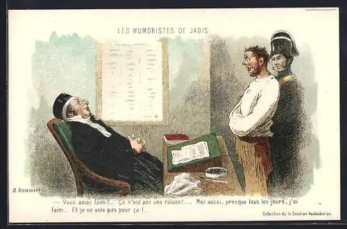 Künstler-AK sign. H. Daumier: Les Humoristes de Jadis