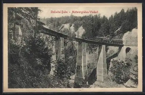 AK Stubaital-Bahn auf dem Mutterergraben-Viaduct