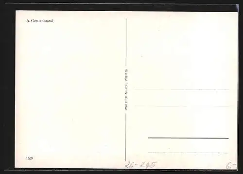 Künstler-AK Alfred Gerstenbrand: Sievering, Heuriger in einem Hof