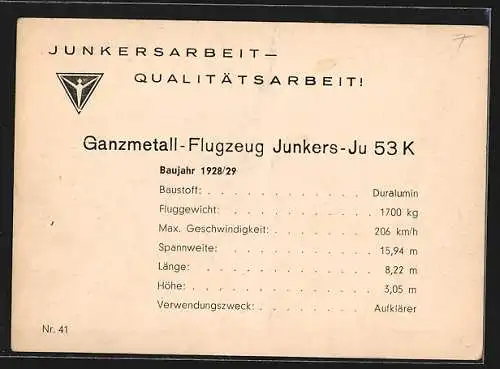 AK Flugzeug Junkers-Ju 53 K auf nassem Rollfeld