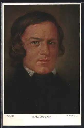 AK Komponist Robert Schumann, Portrait im Anzug