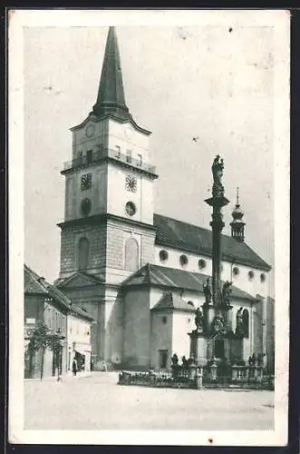 AK Rokycany, Mariensäule und Kirche