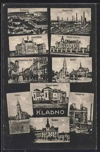 AK Kladno, Mestské Divadlo, Radnice, Námestí