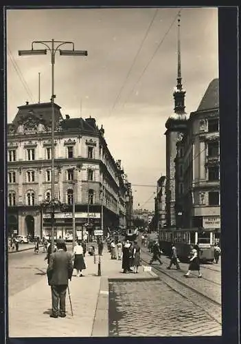 AK Brno, námesti Svobody, Strassenbahn