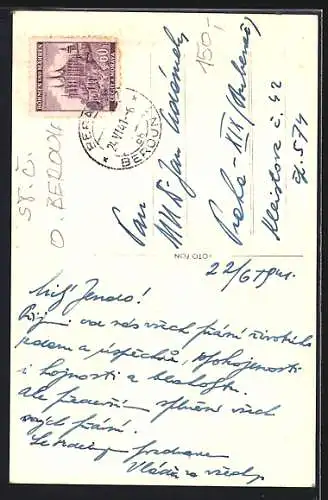 AK Beraun, Strassenpartie mit Torturm