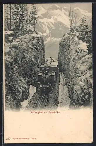 AK Brünigbahn auf Passhöhe