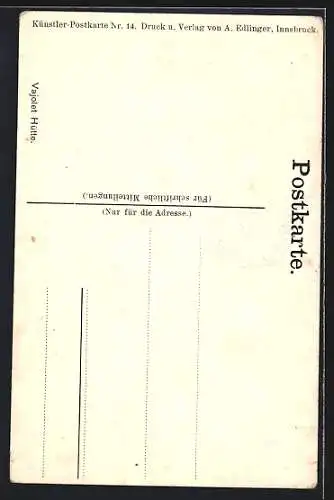 Künstler-AK Edward Theodore Compton: Vajolet-Hütte, Bergidyll