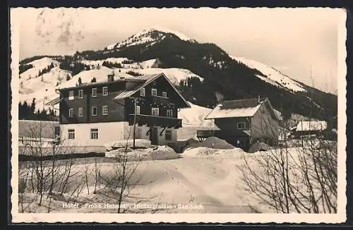 AK Hinterglemm-Saalbach, Hotel Frohe Heimat im Schnee