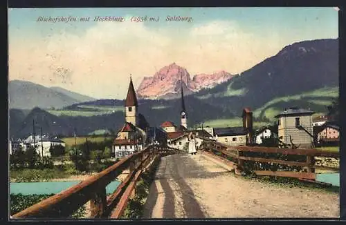 AK Bischofshofen, Ortsansicht mit Hochkönig