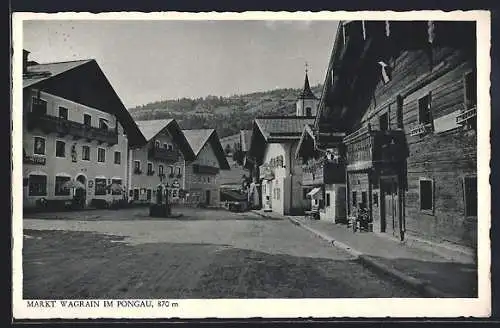 AK Wagrain im Pongau, Strassenpartie mit Geschäften