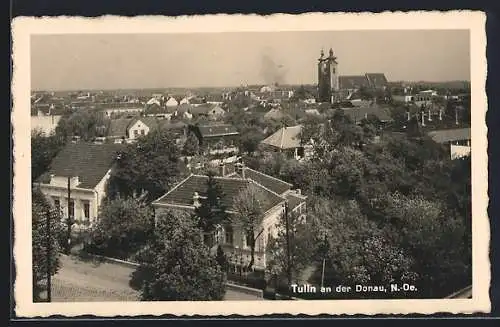 AK Tulln a. d. Donau, Ortsansicht mit Kirche aus der Vogelschau