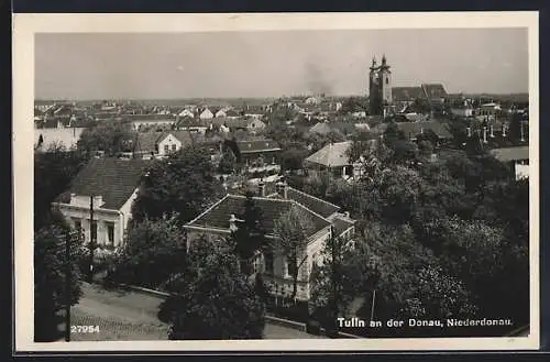 AK Tulln a. d. Donau, Totalansicht mit Kirche aus der Vogelschau