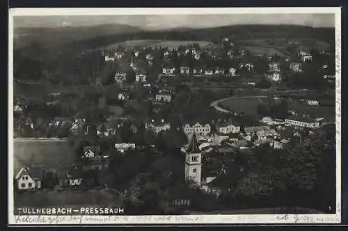 AK Tullnerbach, Pressbaum, Totalansicht mit Kirche aus der Vogelschau