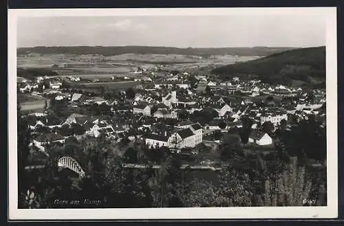 AK Gars am Kamp, Ortsansicht mit Brücke aus der Vogelschau