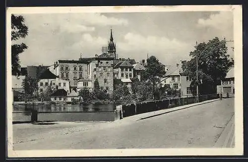 AK Neuhaus-Jindrichuv Hradec, Pohled pres Maly Vajgar, Ortspartie am Fluss