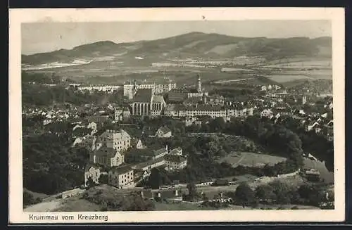 AK Krumau / Cesky Krumlov, Ansicht vom Kreuzberg