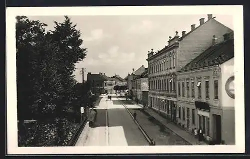 AK Ceské Velenice, Strassenpartie mit Wohnhäusern