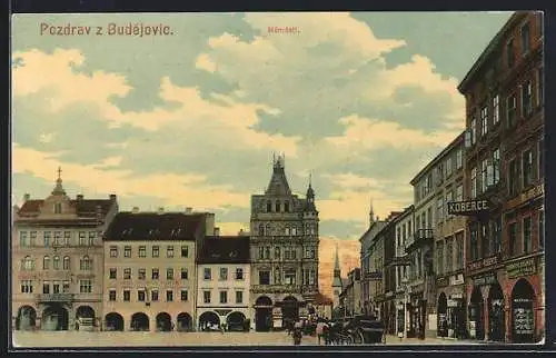 AK Budweis / Ceske Budejovice, Namesti, Marktplatz