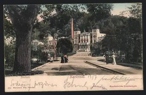 AK Marienbad, Blick von der Strasse auf das Neubad