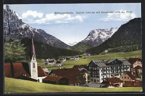 AK Seefeld /Tirol, Ortsansicht mit Karwendel