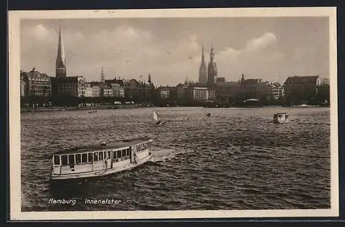 AK Hamburg-Neustadt, Alsterboote auf der Binnenalster