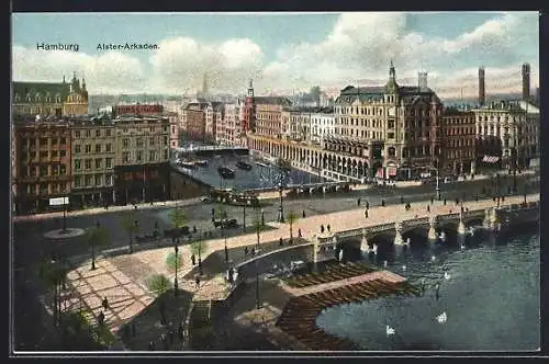 AK Hamburg, Blick auf die Alster-Arkaden