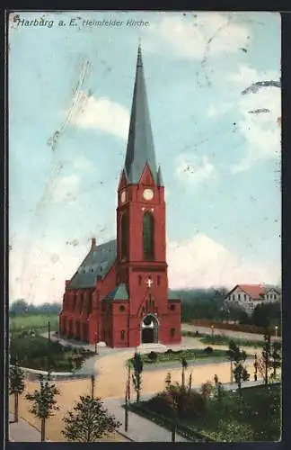 AK Hamburg-Harburg, Ansicht der Heimfelder Kirche