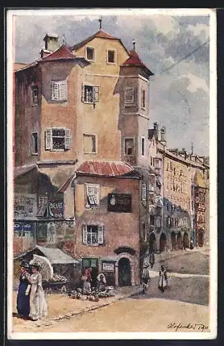 Künstler-AK E.F. Hofecker: Innsbruck, Die Ottoburg