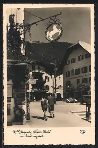 AK St. Wolfgang, Gasthaus zum weissen Hirschen, Gasthof zum weissen Rössl