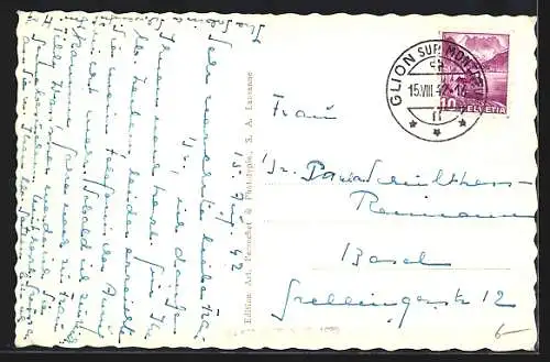 AK Glion, Galerie du Temple et vue sur Clarens