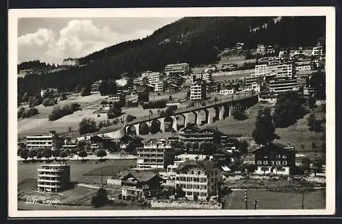 AK Leysin, Teilansicht mit Viadukt