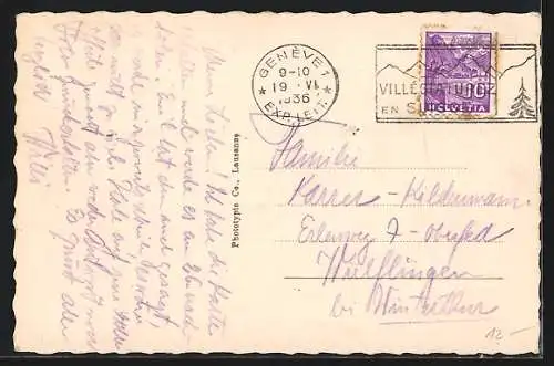 AK Genève, Vue aérienne du Nouveau Palais des Nations