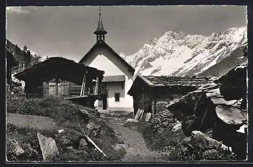 AK Kühmatt in Lötschen, Kapelle mit Schienhorn