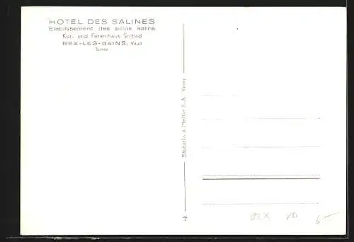 AK Bex-les-Bains /Vaud, Hotel des Salines