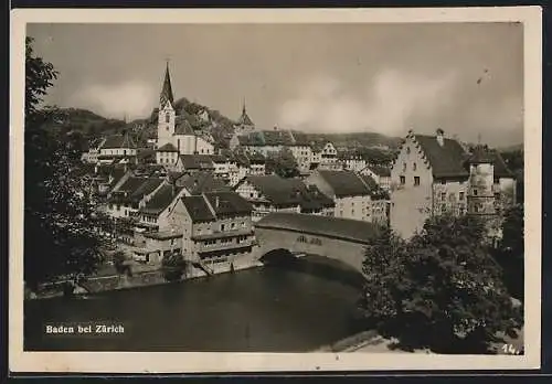 AK Baden bei Zürich, Teilansicht mit Kirche