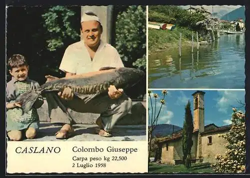 AK Caslano /Lago di Lugano, Colombo Giuseppe, Uferpartie, Ortspartie