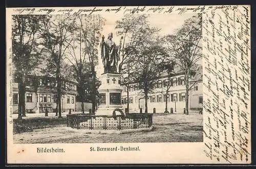 AK Hildesheim, Blick aufs St. Bernhard-Denkmal